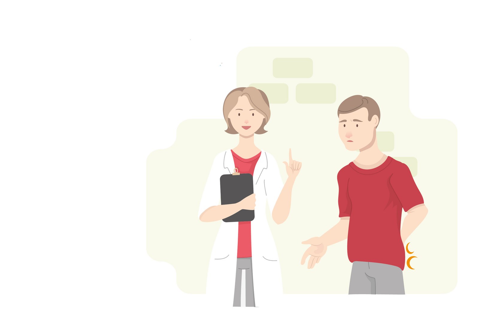 Grafik: Gespräch mit Patient