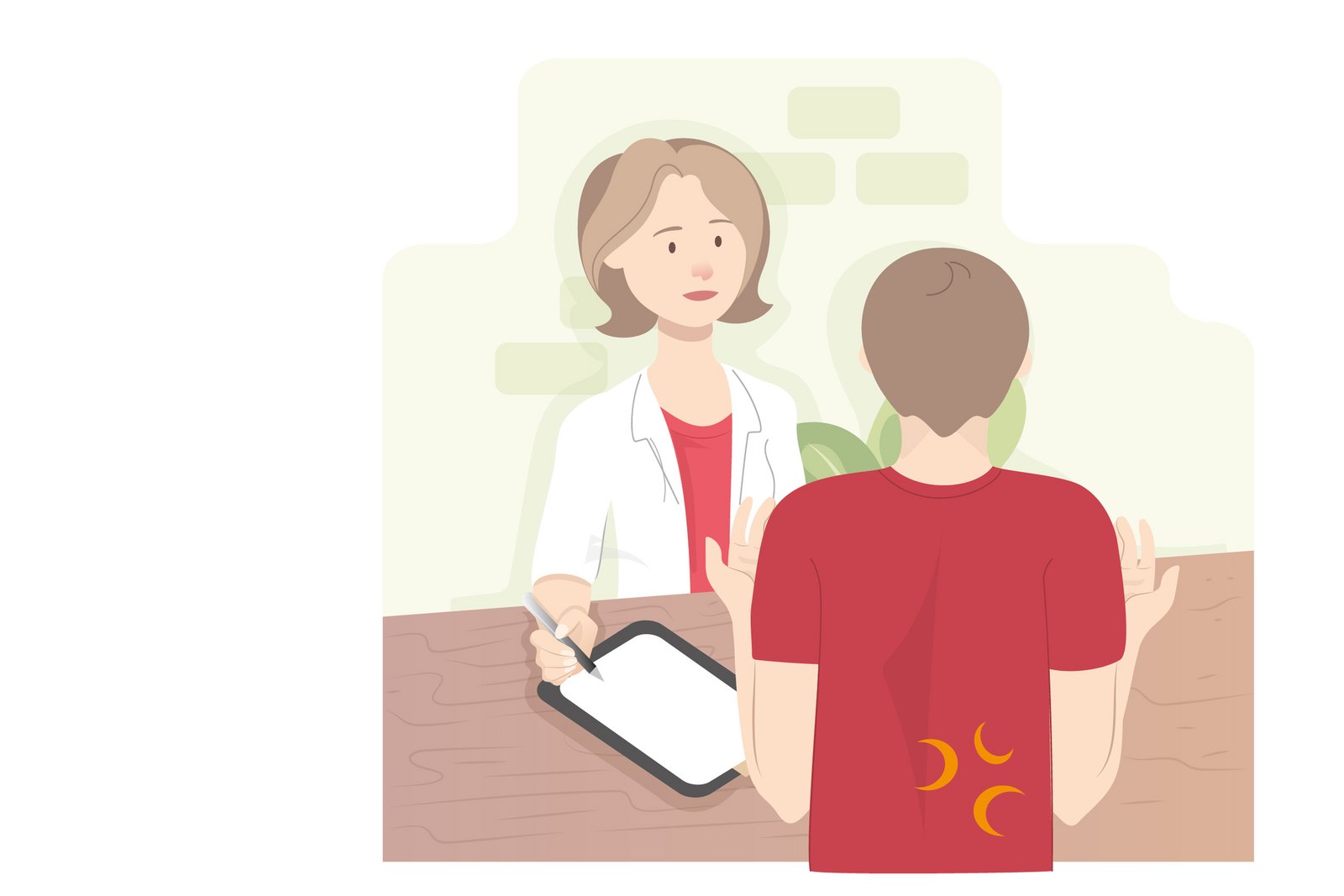 Grafik: Gespräch mit Patient