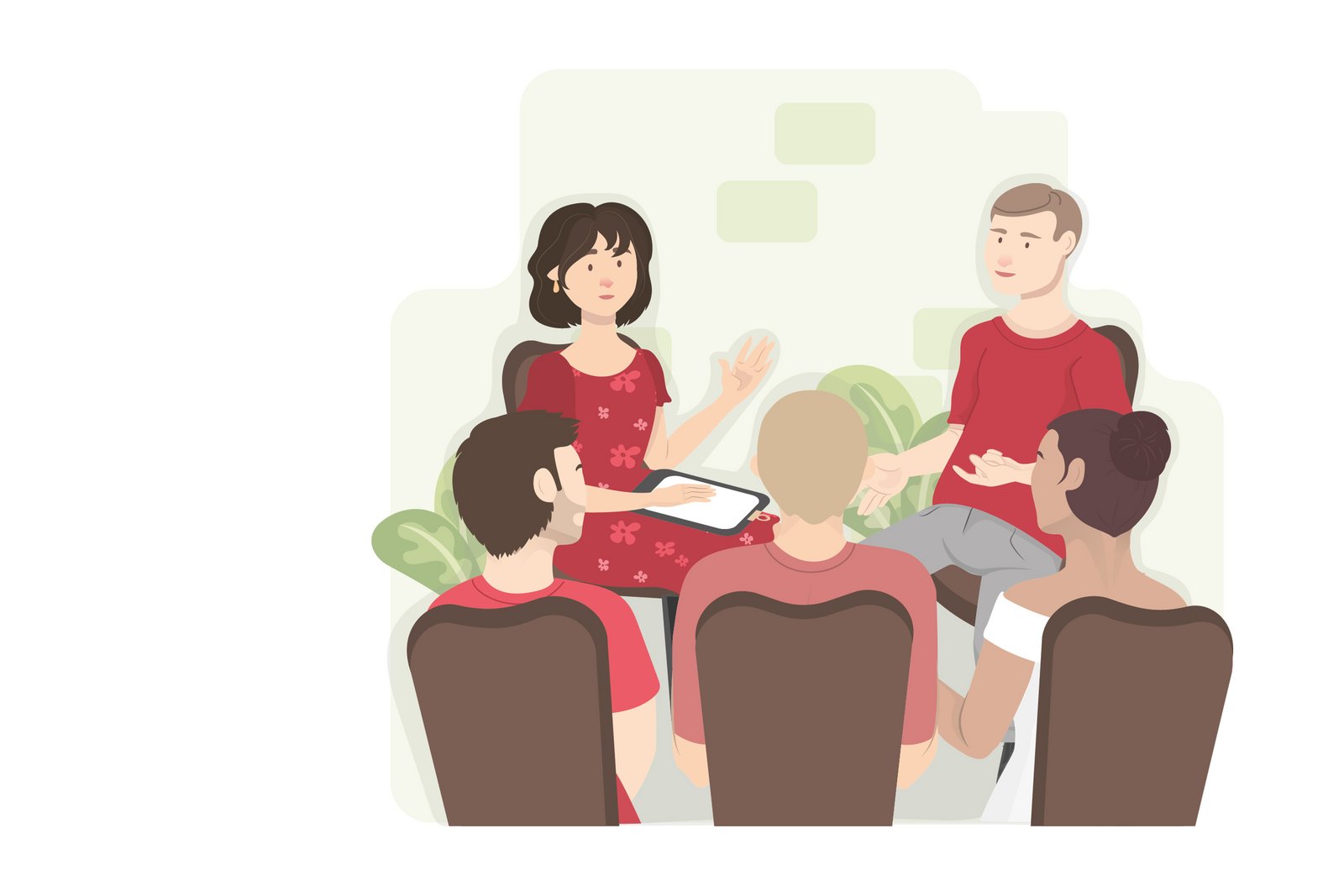 Grafik eines Workshops mit mehreren Teilnehmer:innen